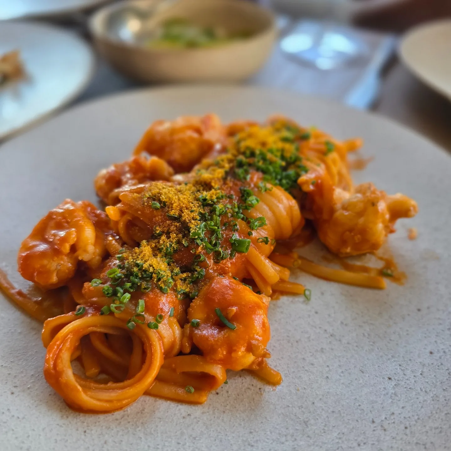 Moreton Bay bugs and linguine.
