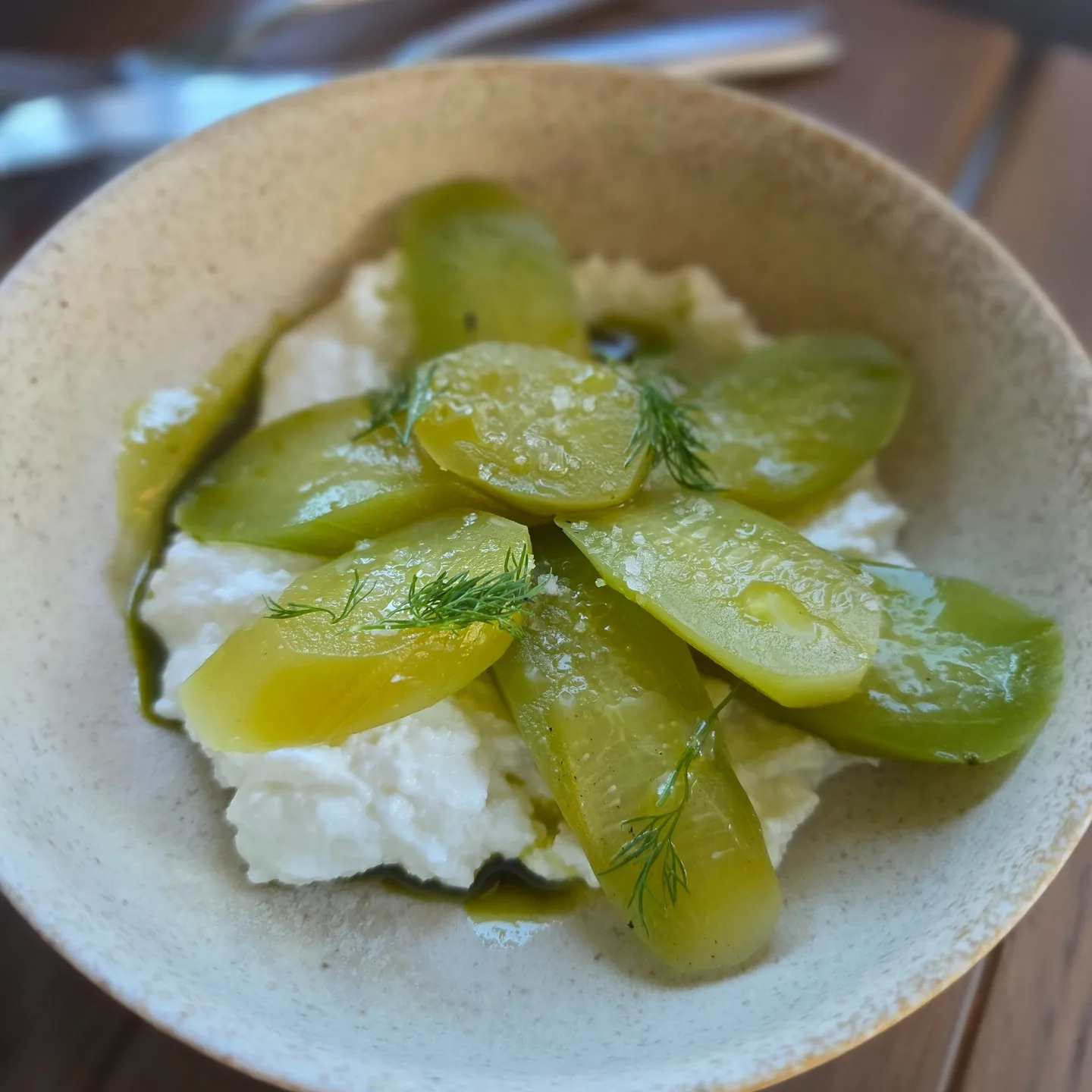 Cucumber salad with goat feta.