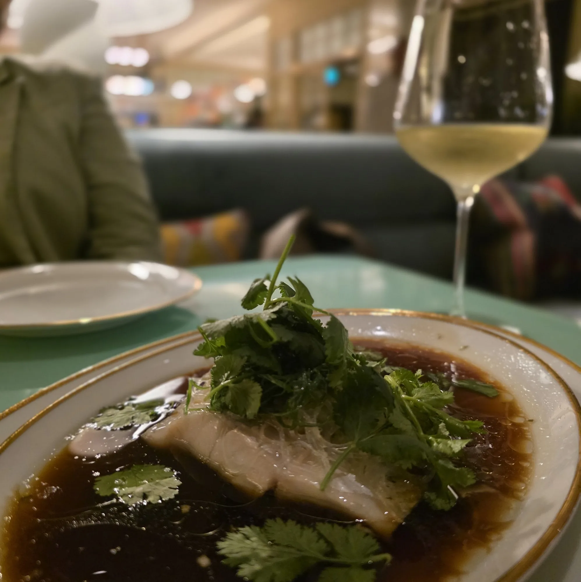 Steamed Murray cod, fragrant soy, ginger and scallions.