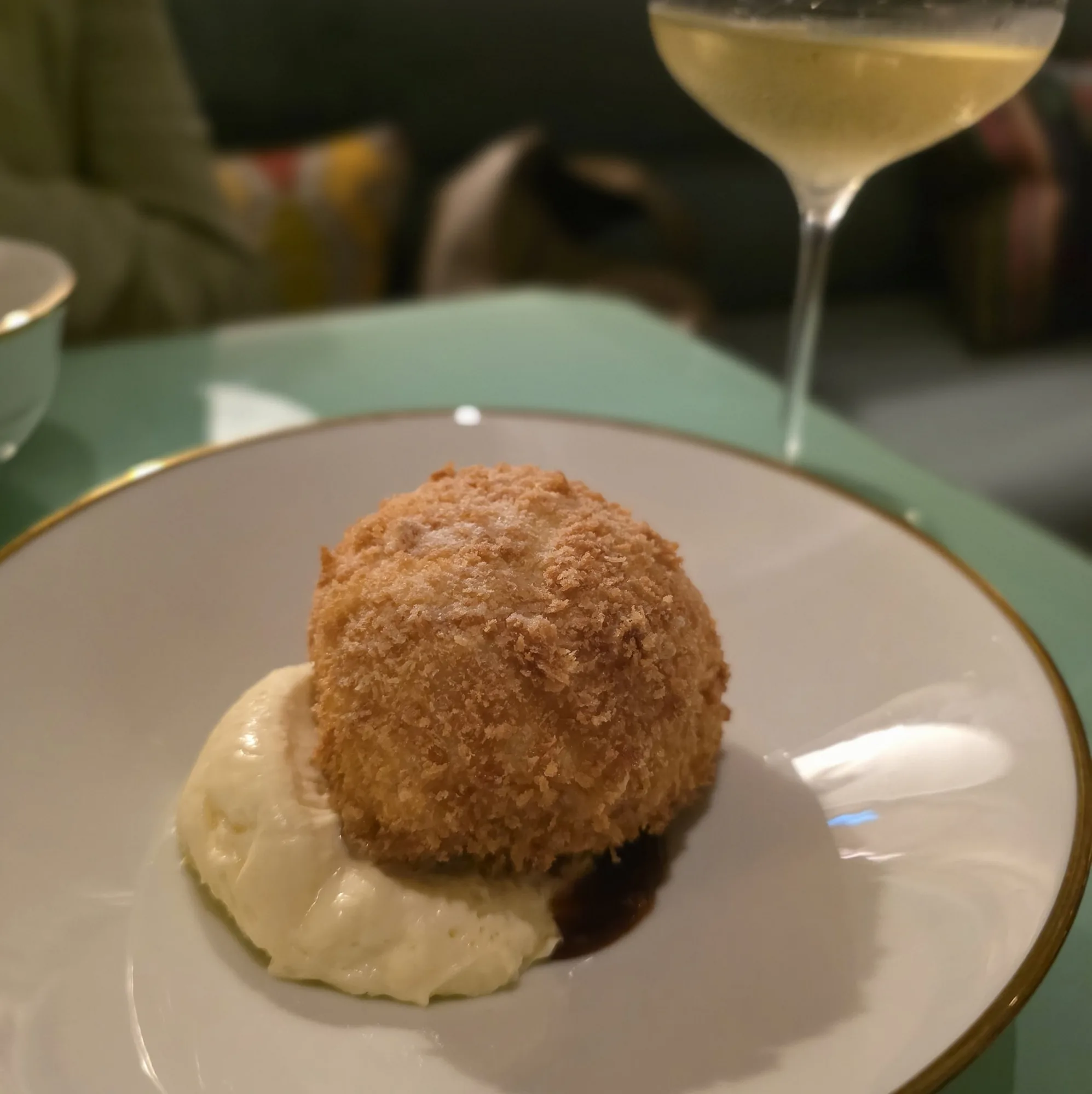Deep-fried toffee ice cream with char siu caramel.