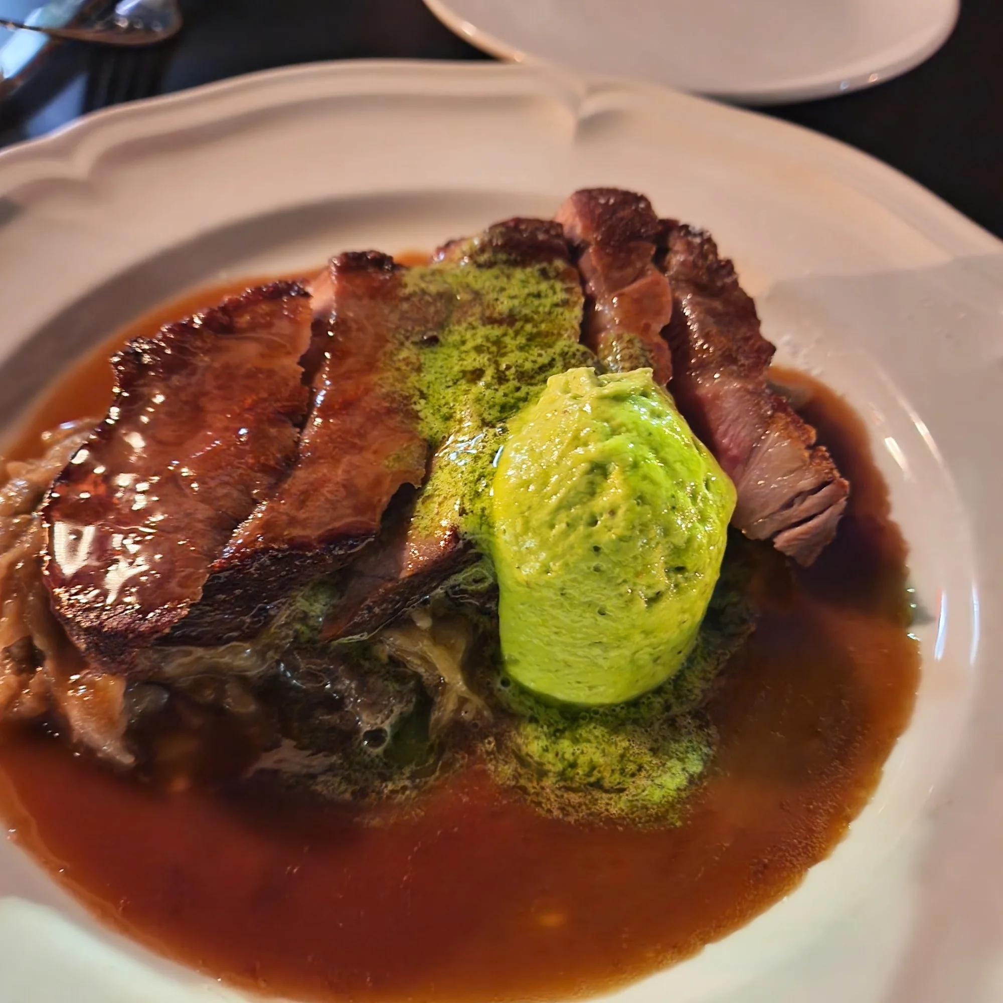 Pork with herb butter