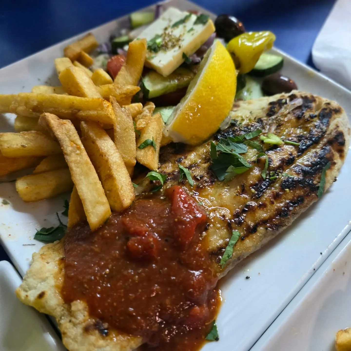 Piato with barramundi