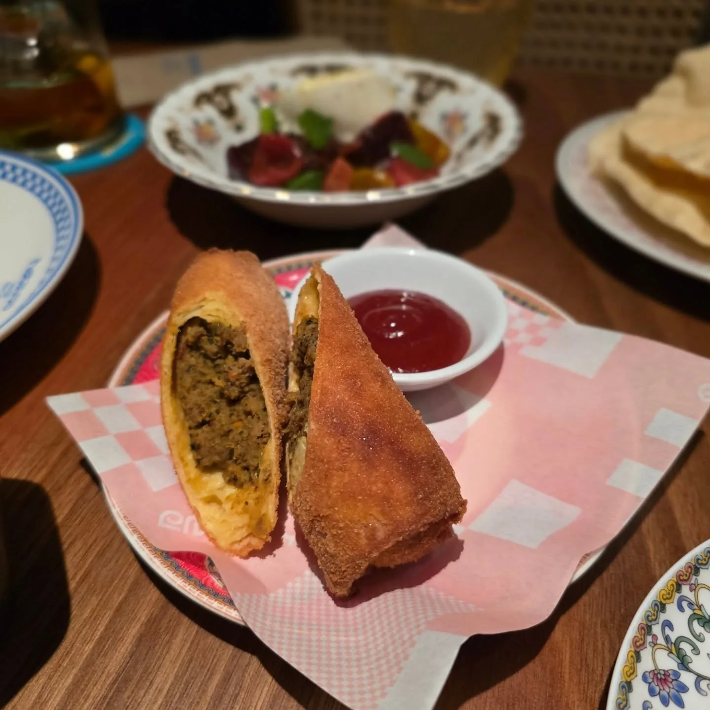 Mutton roll with sauce