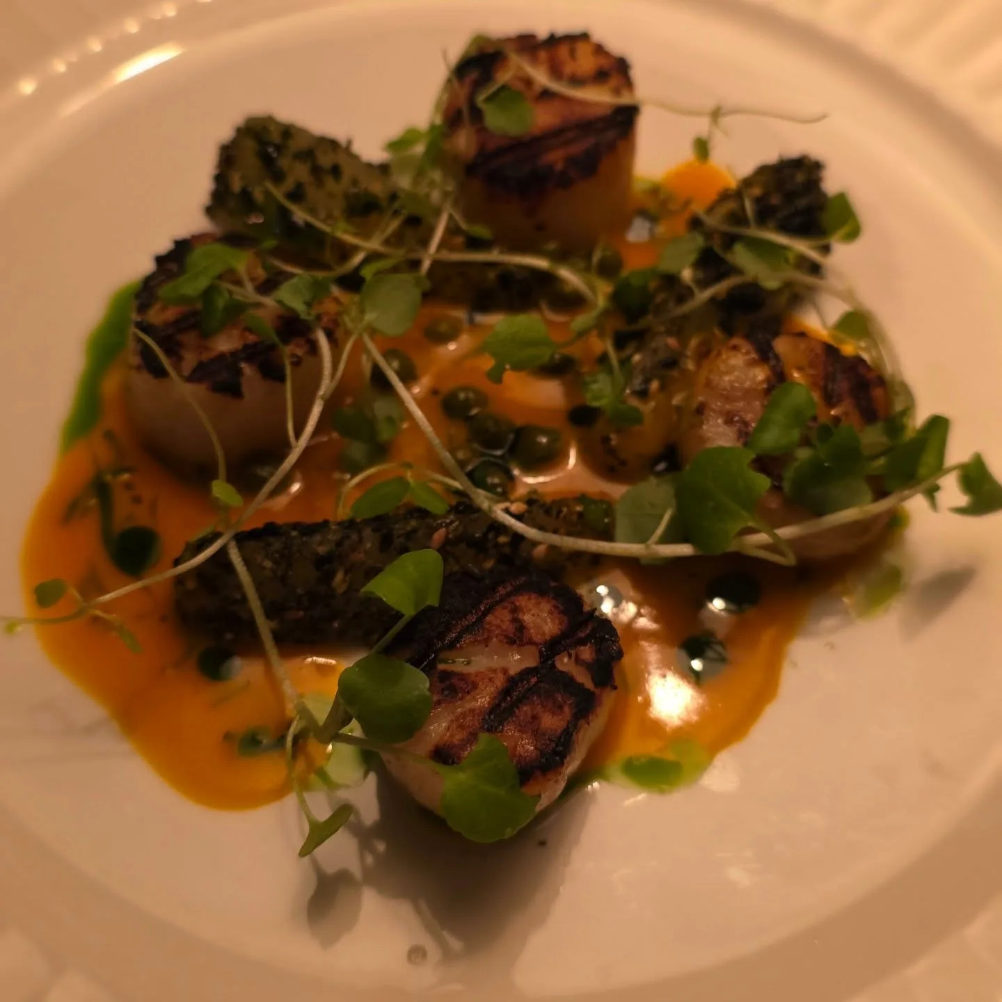 Wood fired scallops