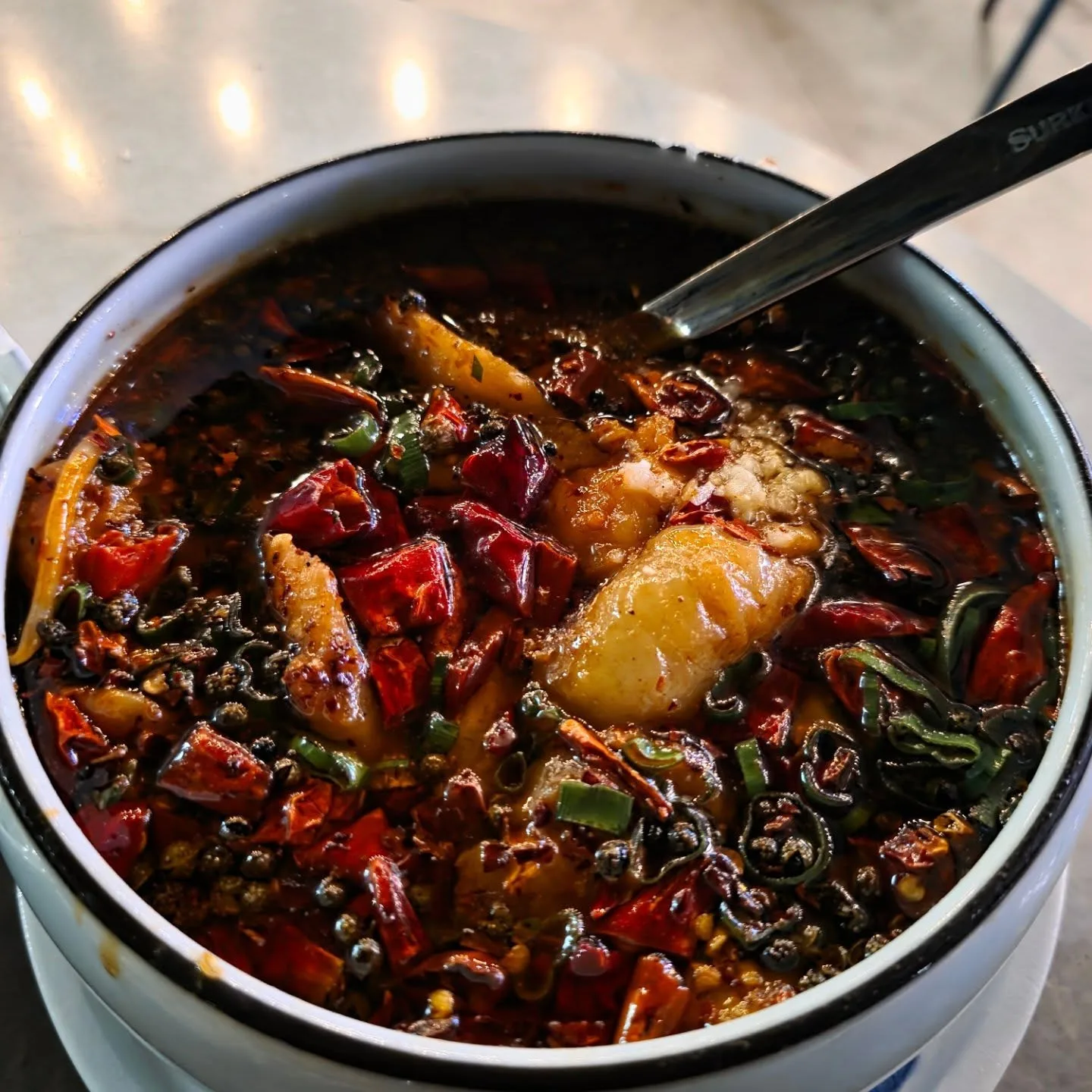 Barramundi in soy and chilli sauce