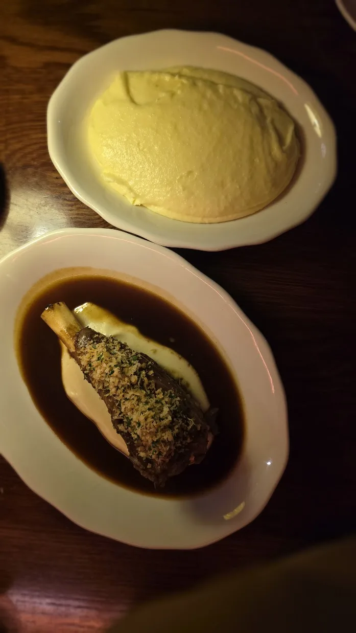 Lamb shank and pommes purée
