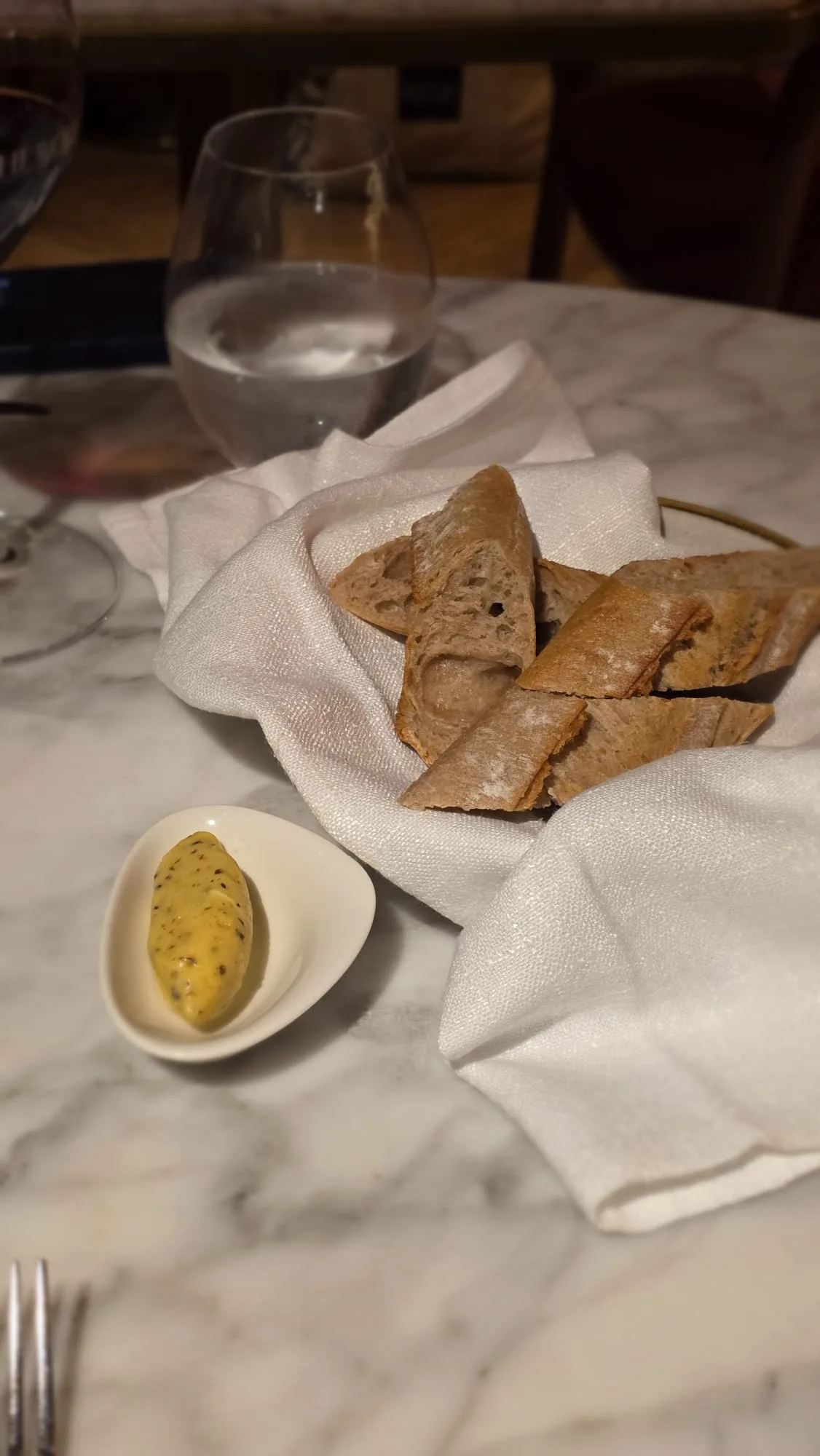 Bread with honey truffle butter