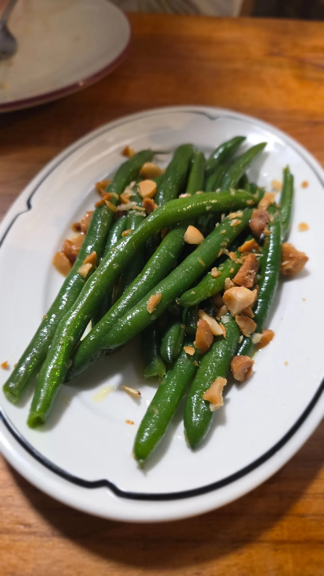 Green beans with toasted macadamias
