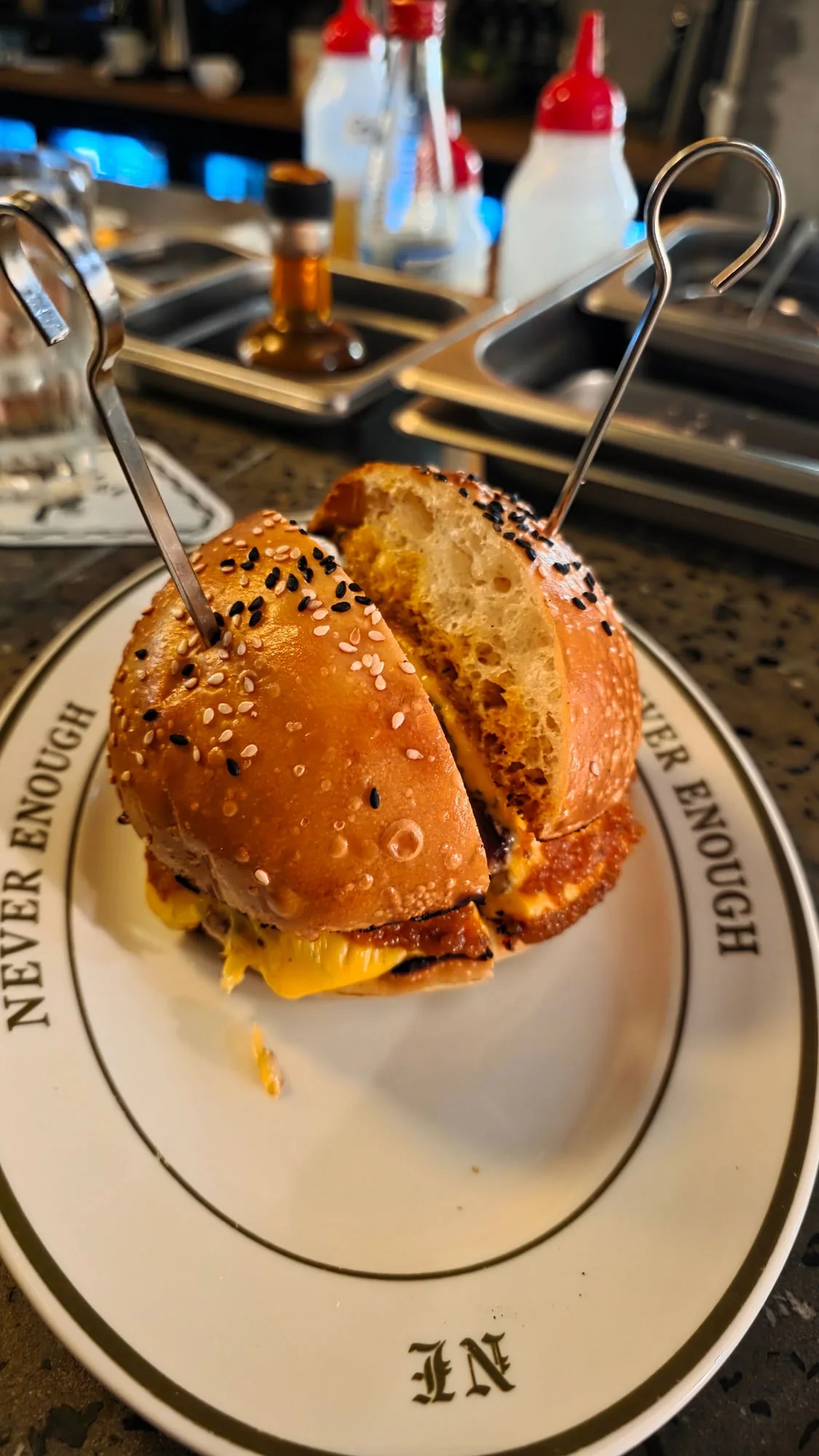 21-day dry-aged cheeseburger, tarragon mustard, champagne onions
