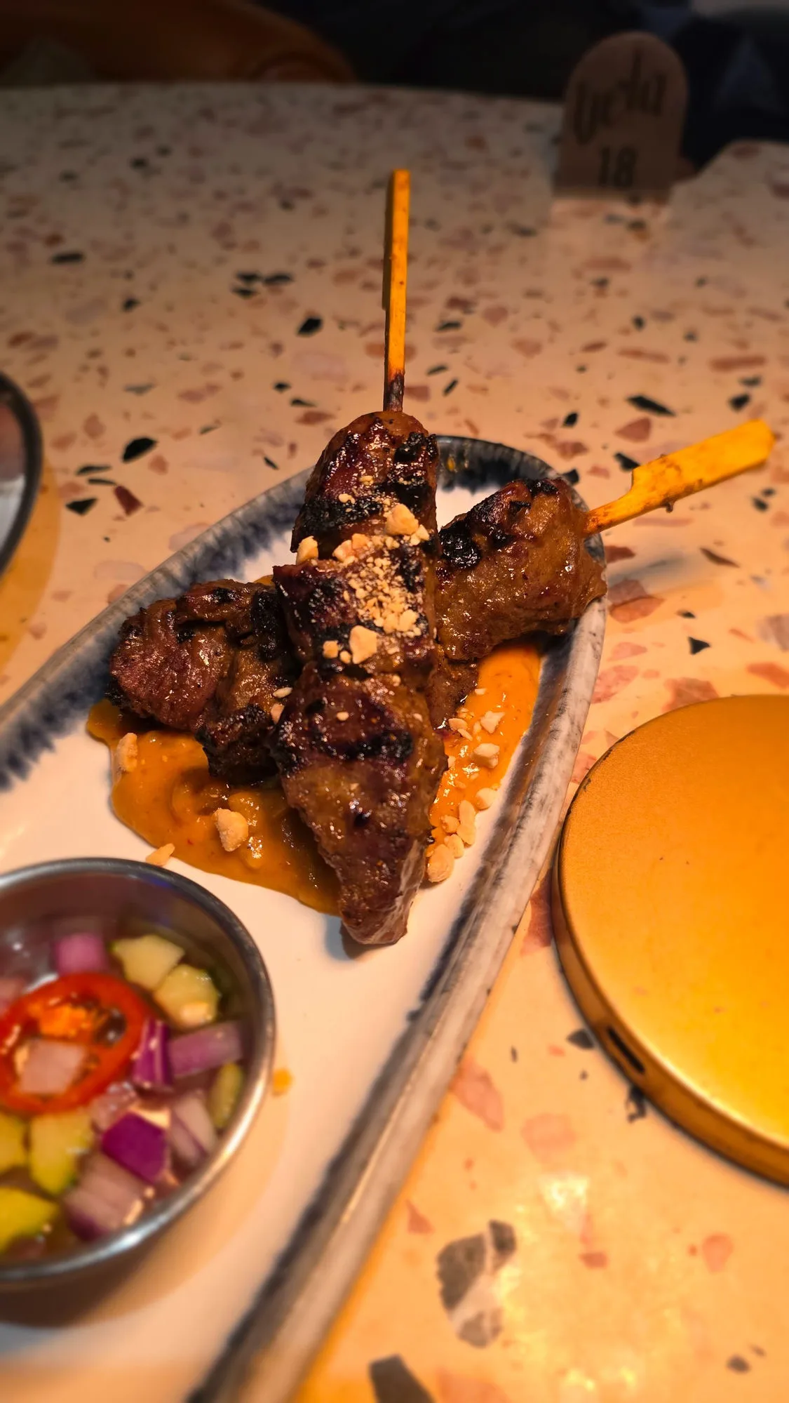Satay beef skewer