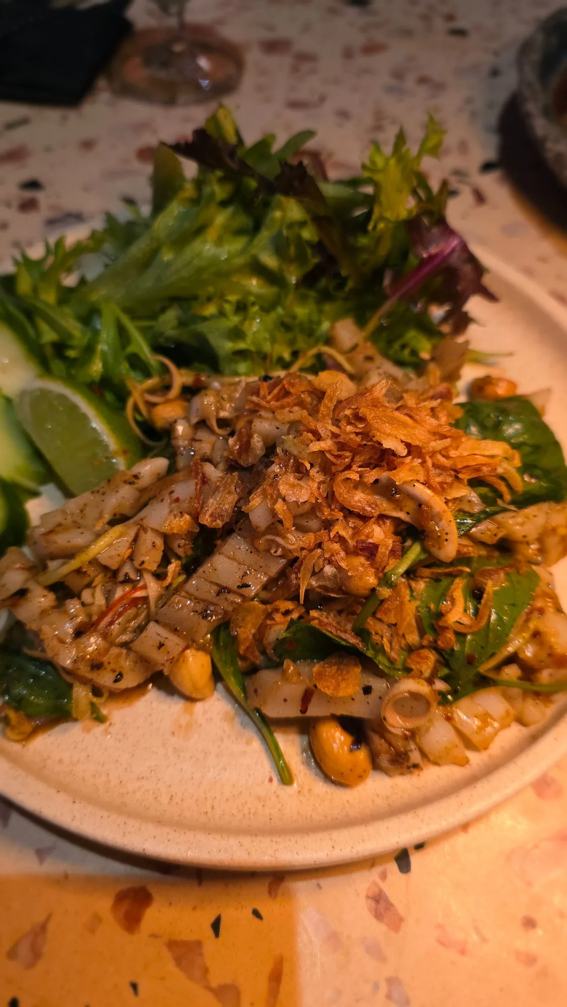 Squid mango salad