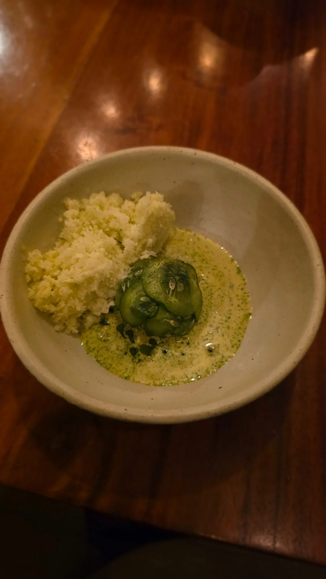 Spider conch, cucumber, yogurt mint aguachile
